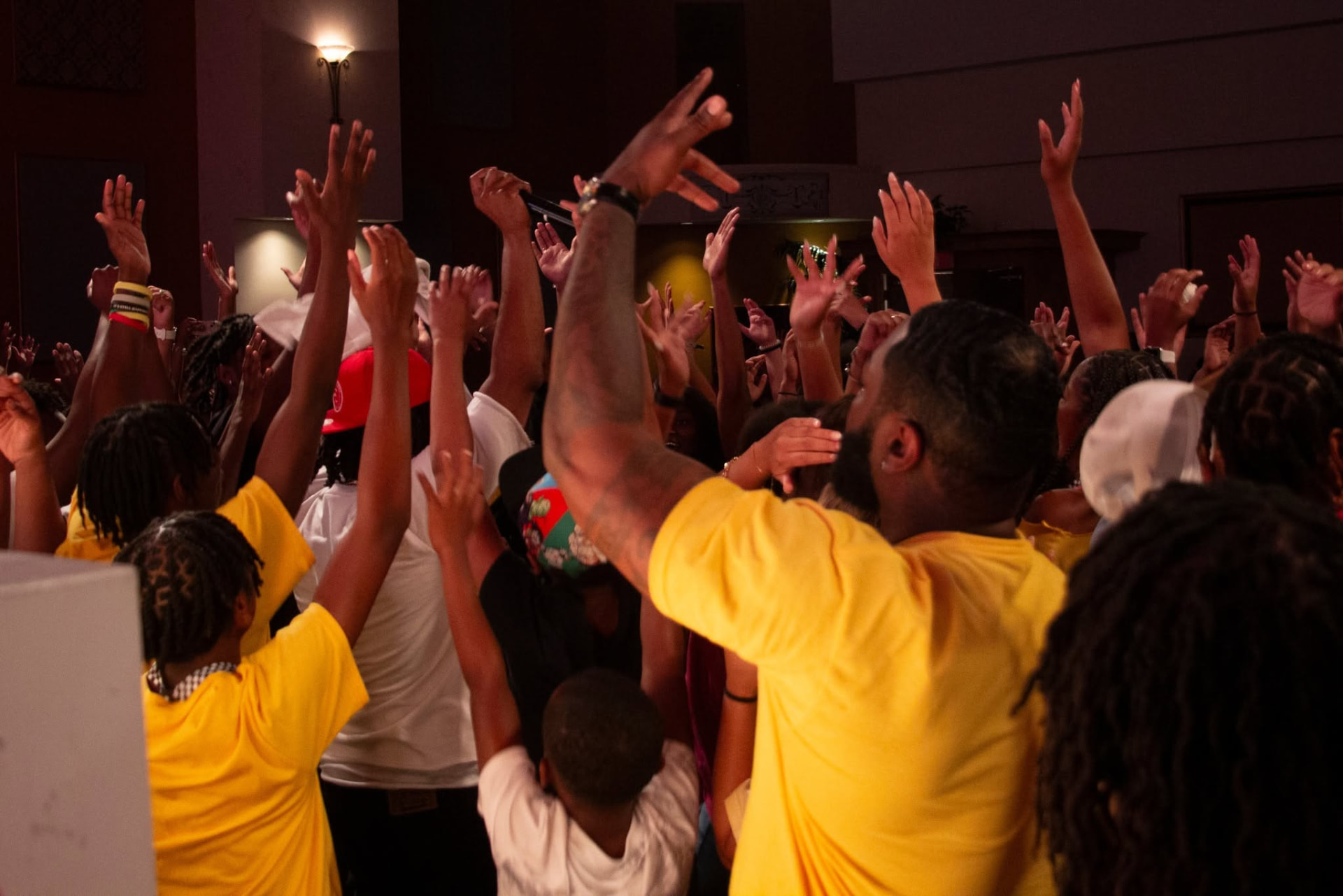 Hands raised in worship